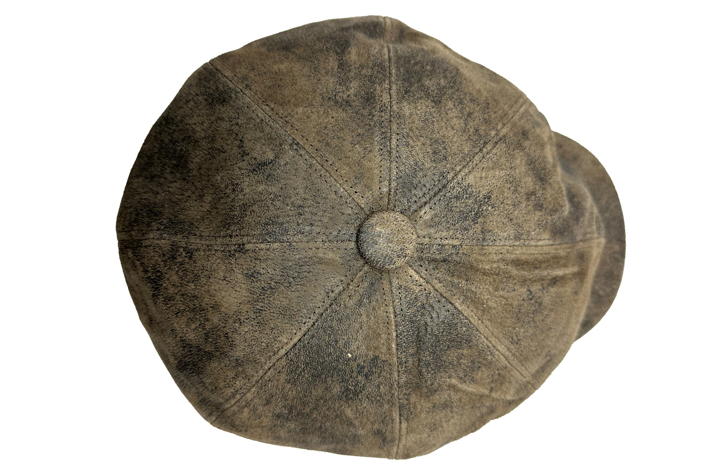 Fiebig 8-Panel Leder Ballonmütze - Pigskin - Taupe