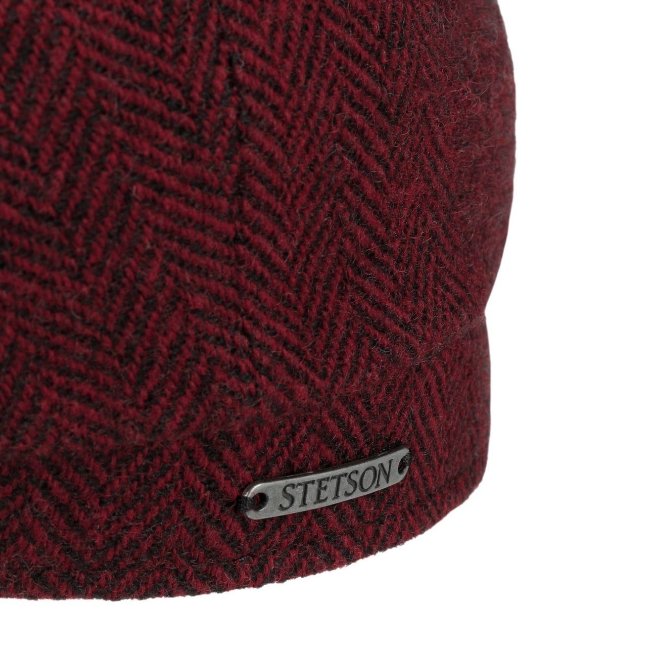 Stetson Hatteras Woolrich - Fischgrat - Schirmmütze aus 100% Wolle - 381 - Rot
