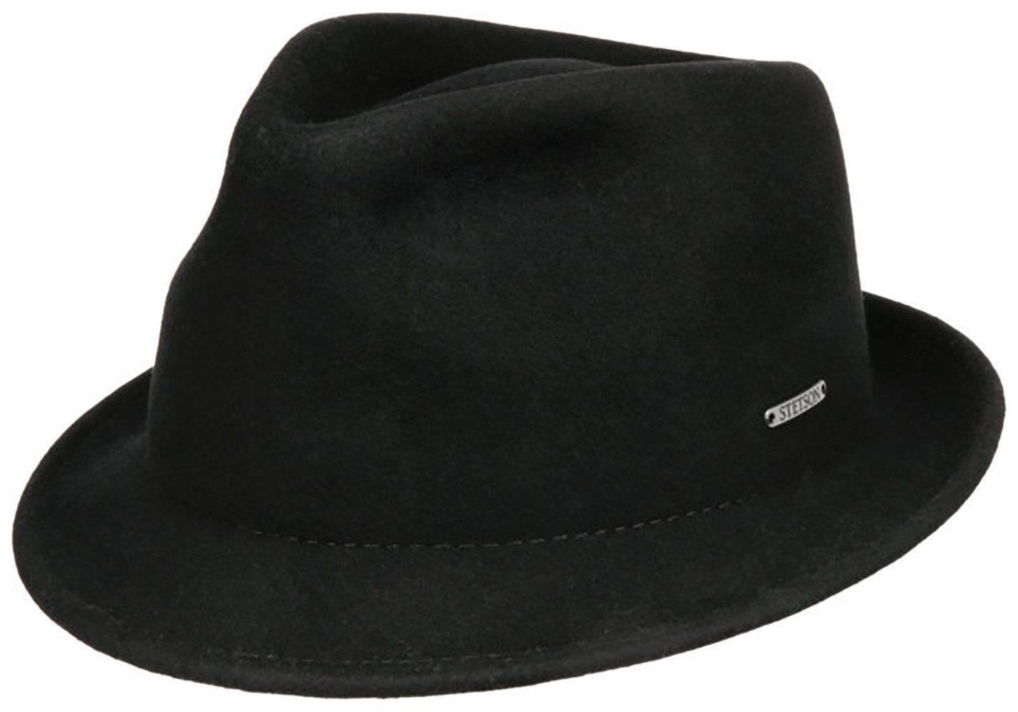 Stetson Clean Woolfelt Trilby - Knautschbar - Wasserabweisend - Futter aus Baumwolle - Schwarz