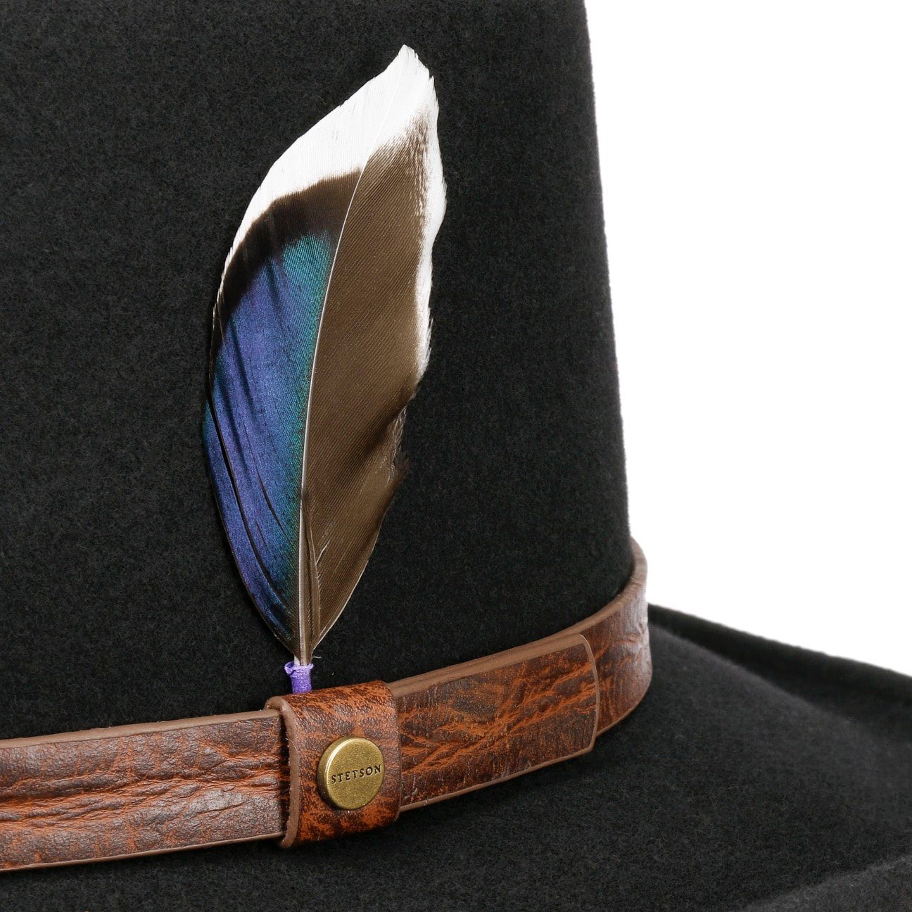 Stetson Petersham Woolfelt Gambler - Wollfilzhut - Knautschbar / Wasserfest - Schwarz