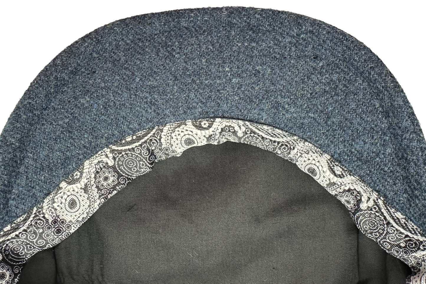 Fiebig 8-Panel Shetland Wolle Donegal Ballonmütze - Donegal-Muster - Jeansblau