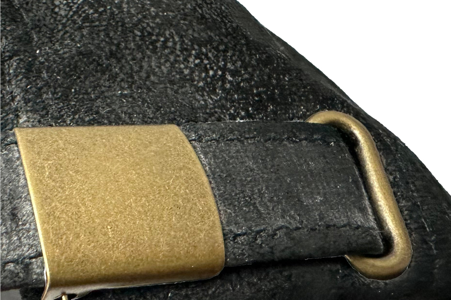 Fiebig Leder Basecap - Pigskin - mit Metallschnalle - Schwarz