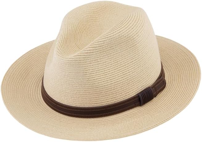 Fiebig Papierhut Strohhut Fedora Traveller - Made in Italy - Natur