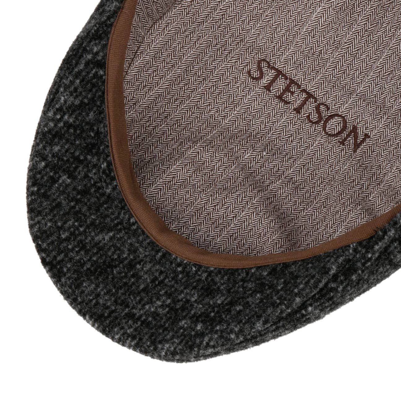 Stetson Madison Jersey Eskridge - Flatcap mit Schurwolle - Grau - Schwarz