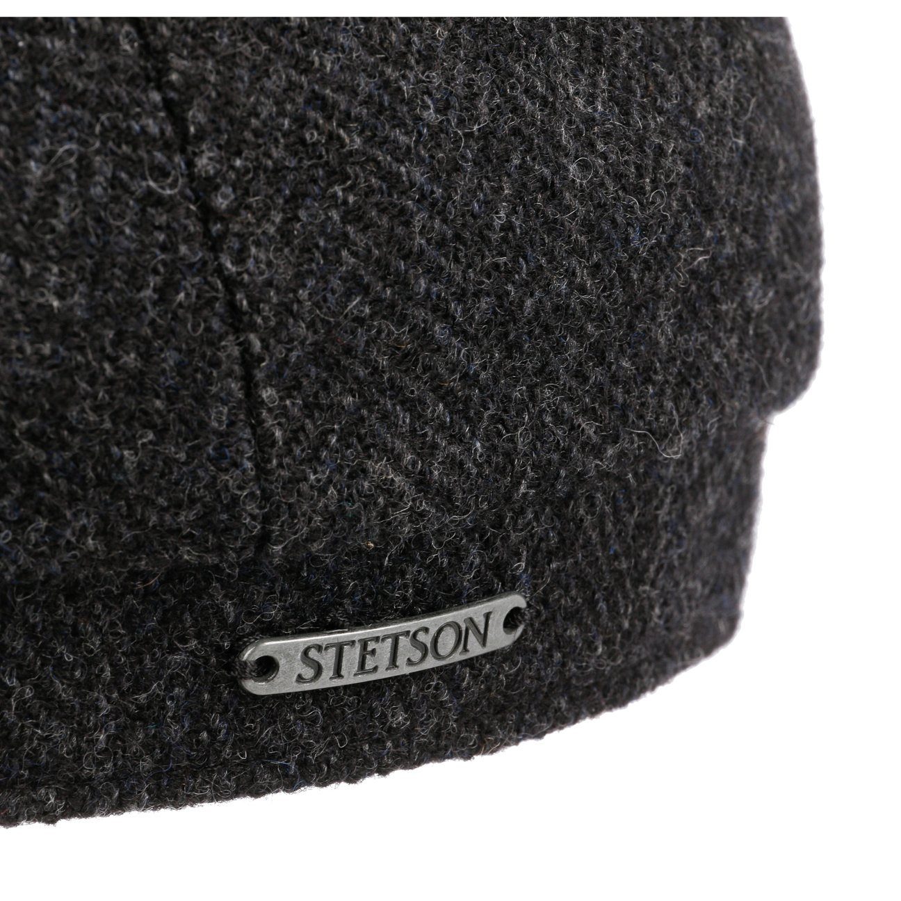 Stetson Hatteras Woolrich Earflaps - Fischgrat - Schirmmütze aus 100% Wolle - mit Ohrenklappen - 311 - Grau