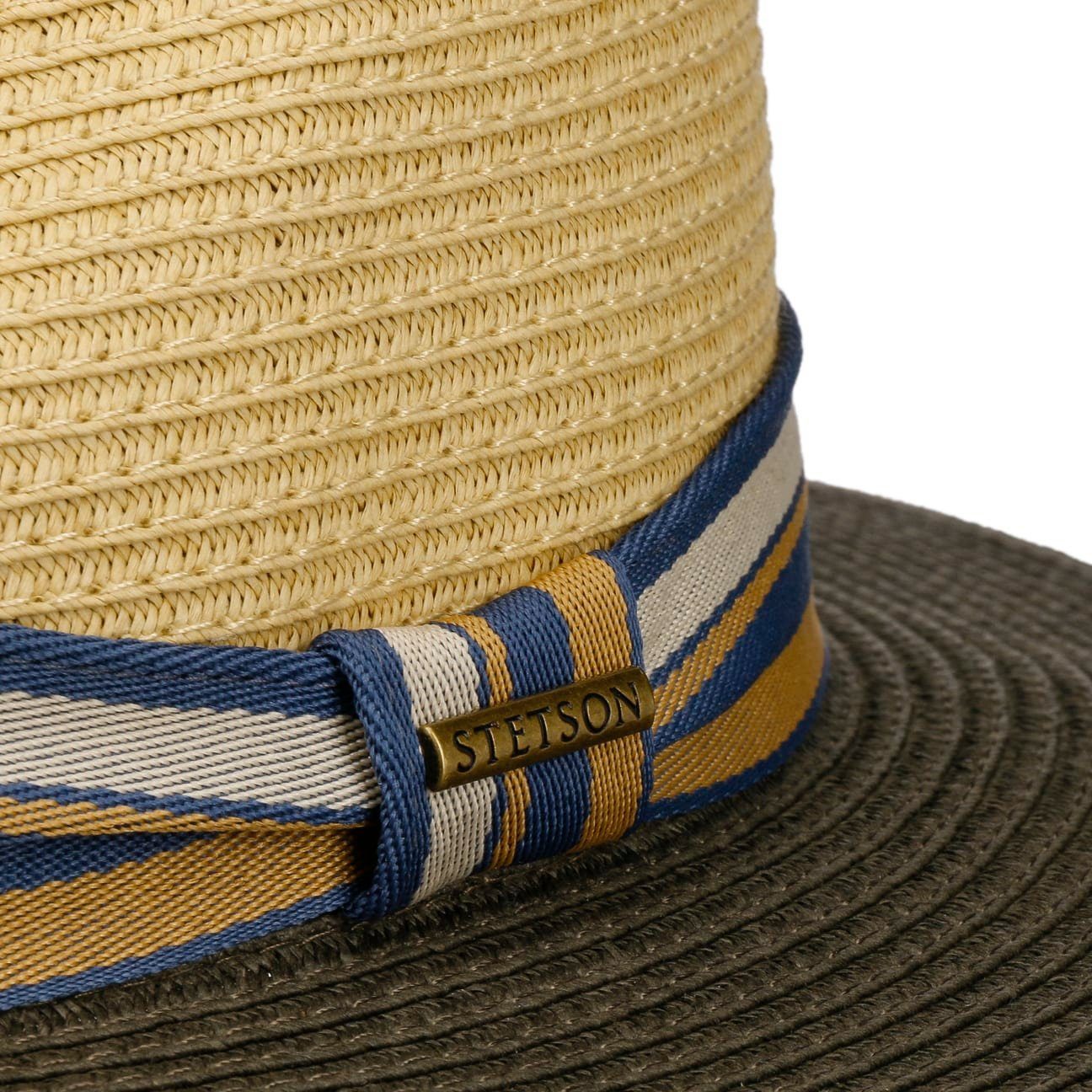 Stetson Romaro Toyo Traveller - Toyo Strohut - Aus 100% Viskose- Mit UV-Schutz 40 - Natur/Grün