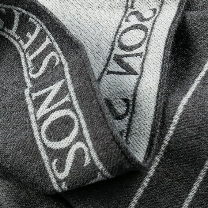 Stetson Logomania Schal aus Wolle - Zweifarbig - Grau - Made in Italy