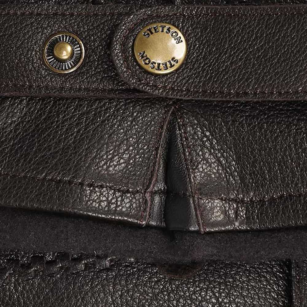 Stetson Leder-Handschuhe mit Futter - Ziegenleder - Schafsleder - Braun