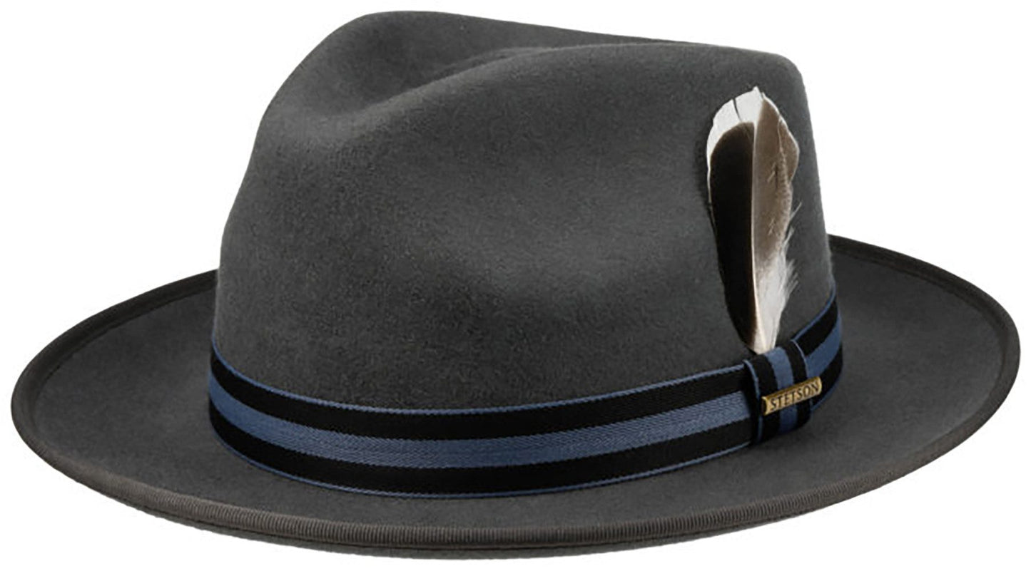 Stetson Adelaide Woolfelt Fedora - Wollfilzhut - Knautschbar / Wasserfest - Grau