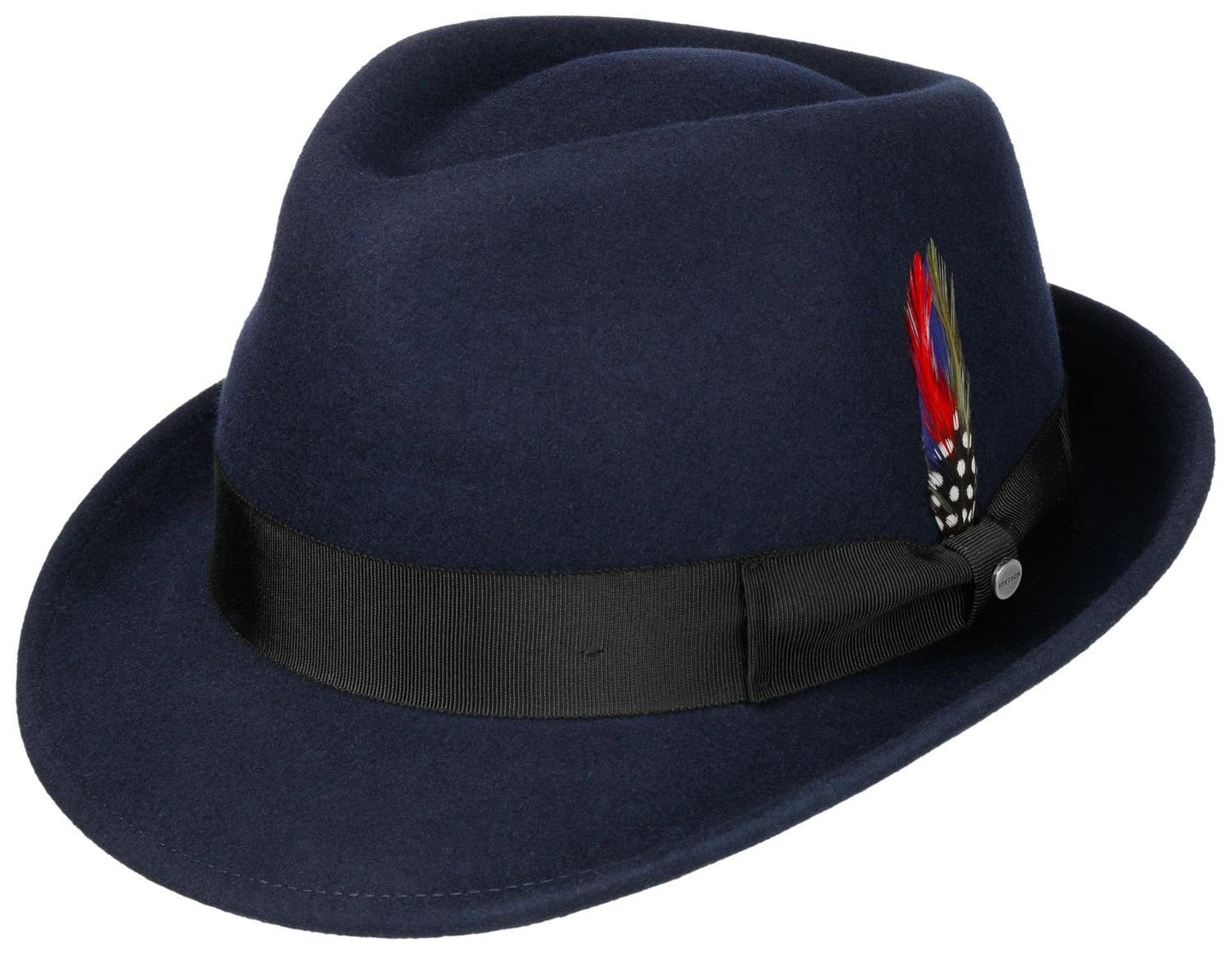 Stetson Elkader Woolfelt Trilby - Knautschbar - Wasserabweisend - Futter aus Baumwolle - Blau