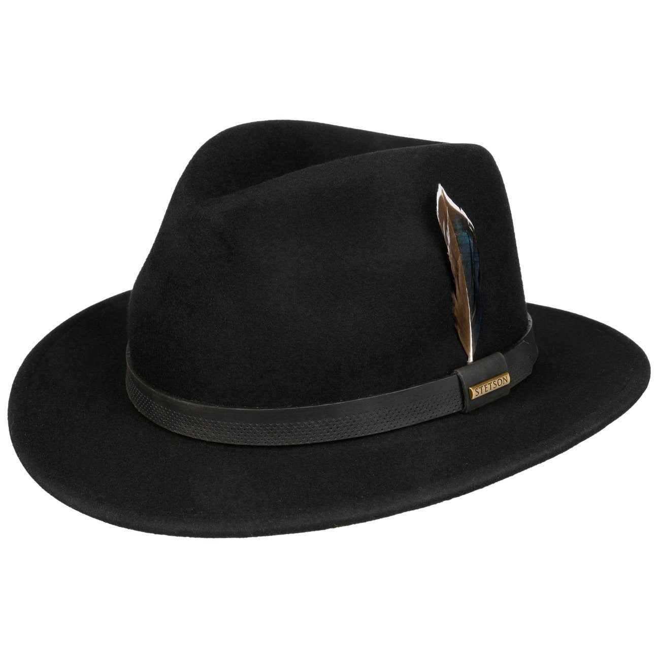 Stetson Boynton Woolfelt Traveller - Wollfilzhut - Knautschbar / Wasserfest - Schwarz