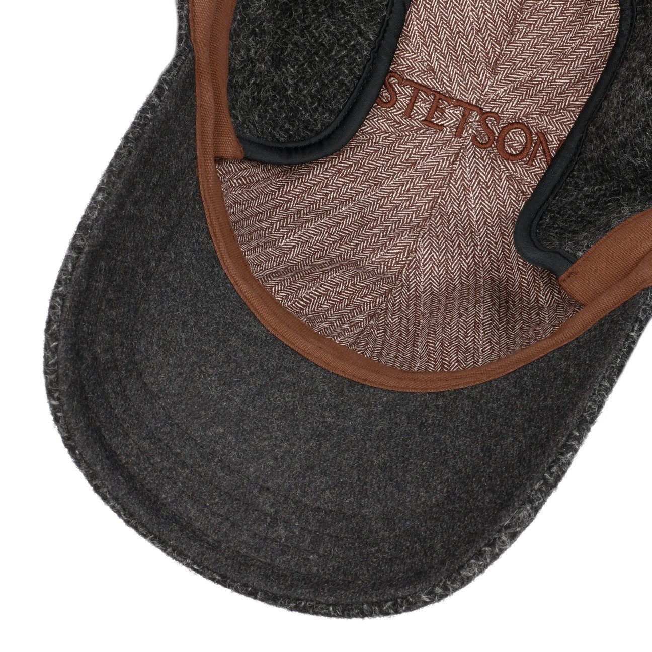 Stetson Wolle Classic Basecap - mit Ohrenklappen - Anthrazit
