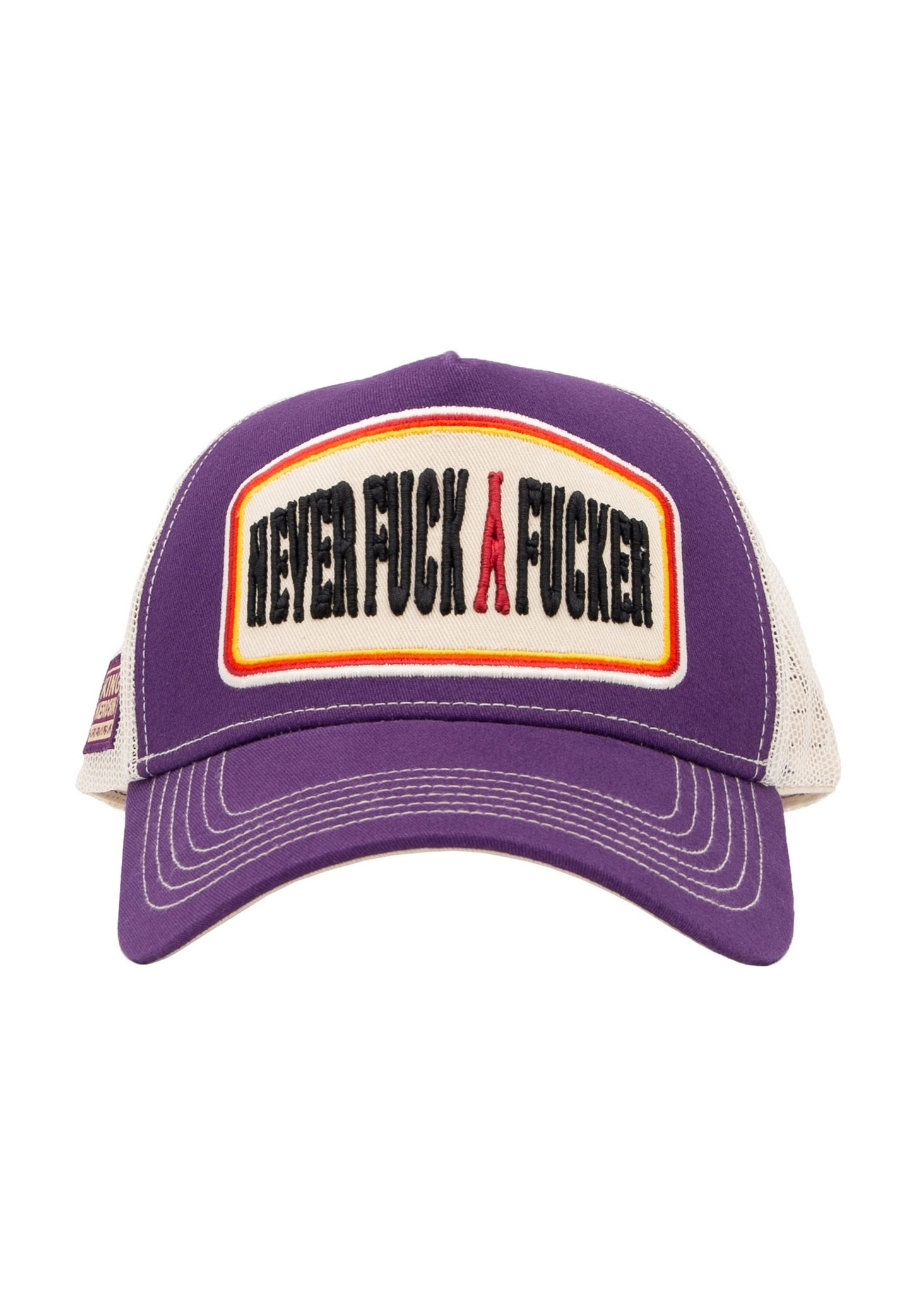 King Kerosin Trucker Cap "Never fuck a Fucker" - Lila