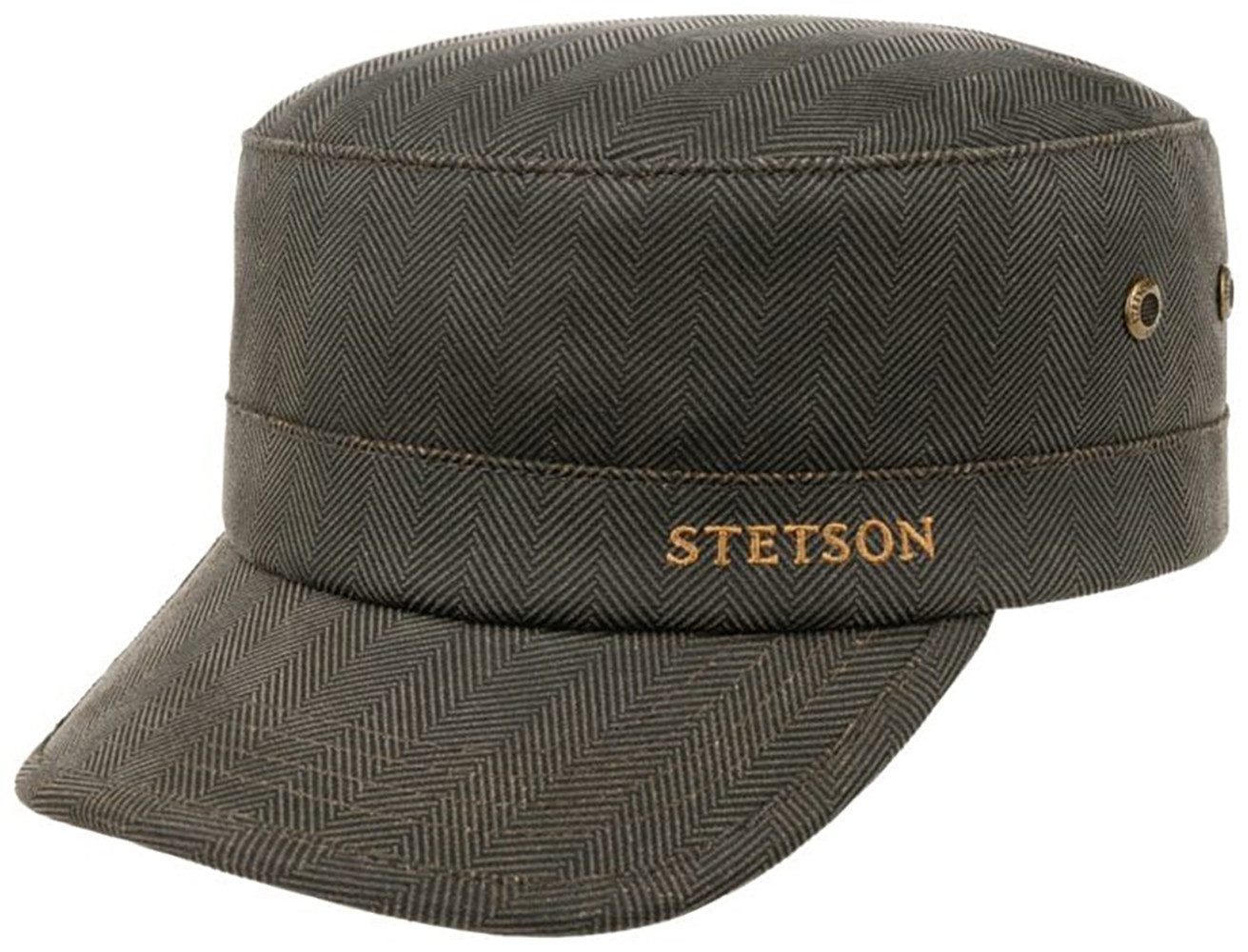 Stetson Army Cap Herringbone Cotton - 351 - Oliv
