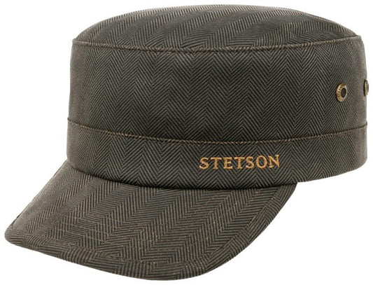 Stetson Army Cap Herringbone Cotton - 351 - Oliv