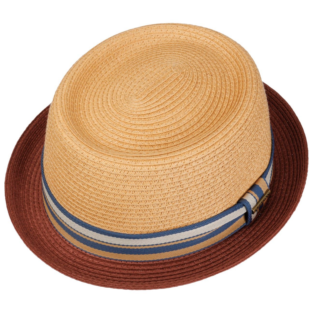 Stetson Licano Pork Pie - Toyo Strohut - Aus 100% Viskose- Mit UV-Schutz 40 - Rot