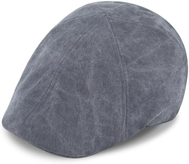 Fiebig 6-Panel Flatcap - Washed Cotton - Marineblau