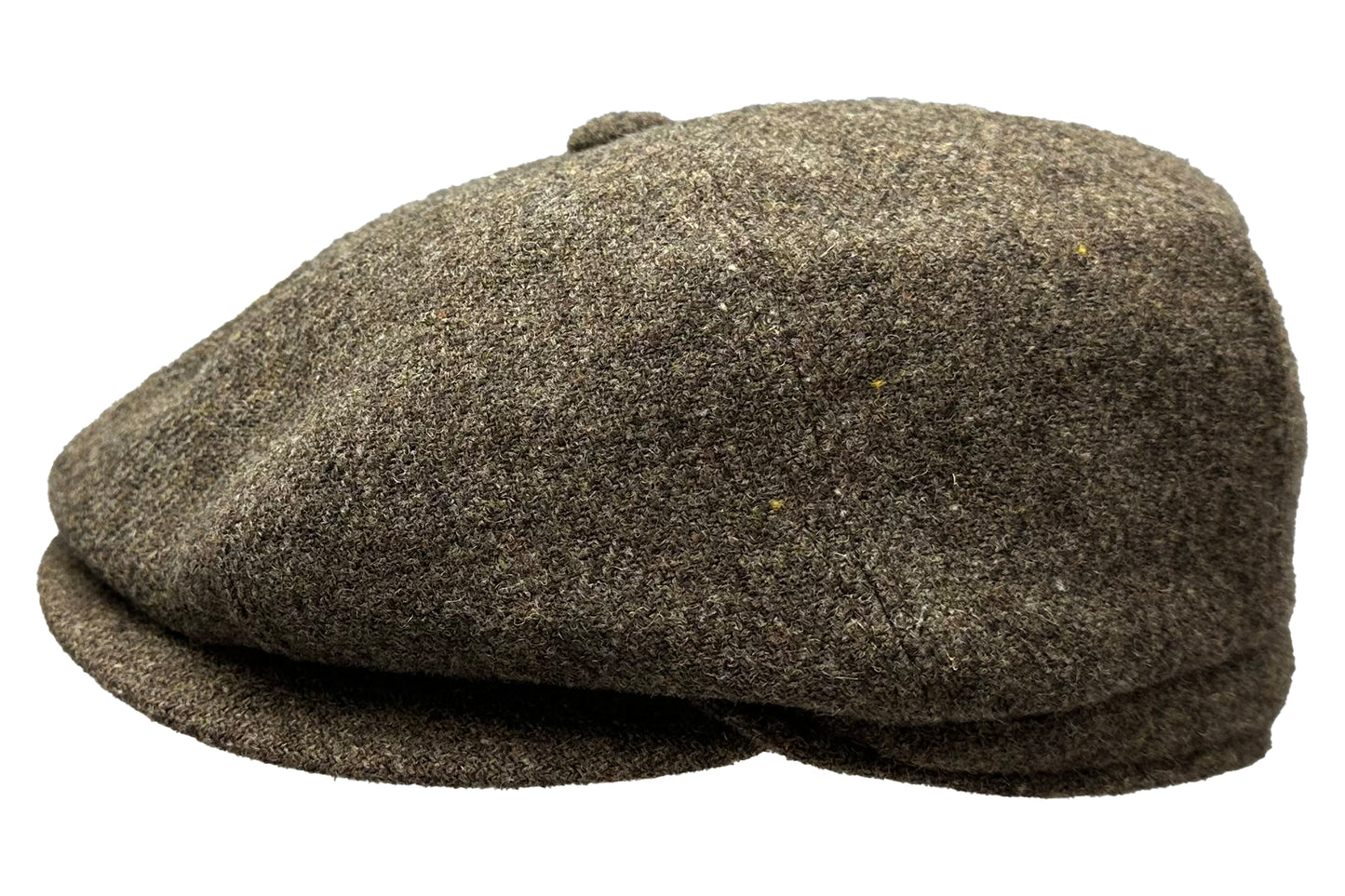 Fiebig 8-Panel Shetland Wolle Donegal Ballonmütze - Donegal-Muster - Taupe