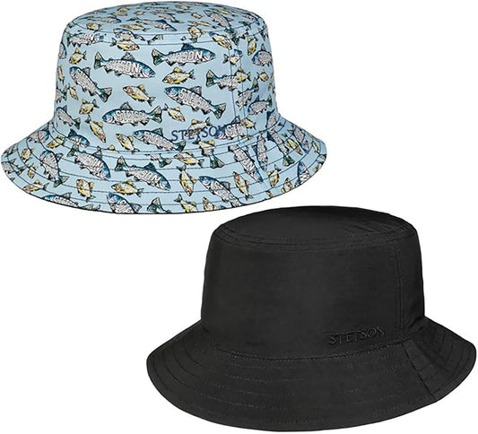 Stetson Allover 2-Sided FISH Bucket - Anglerhut - Hellblau