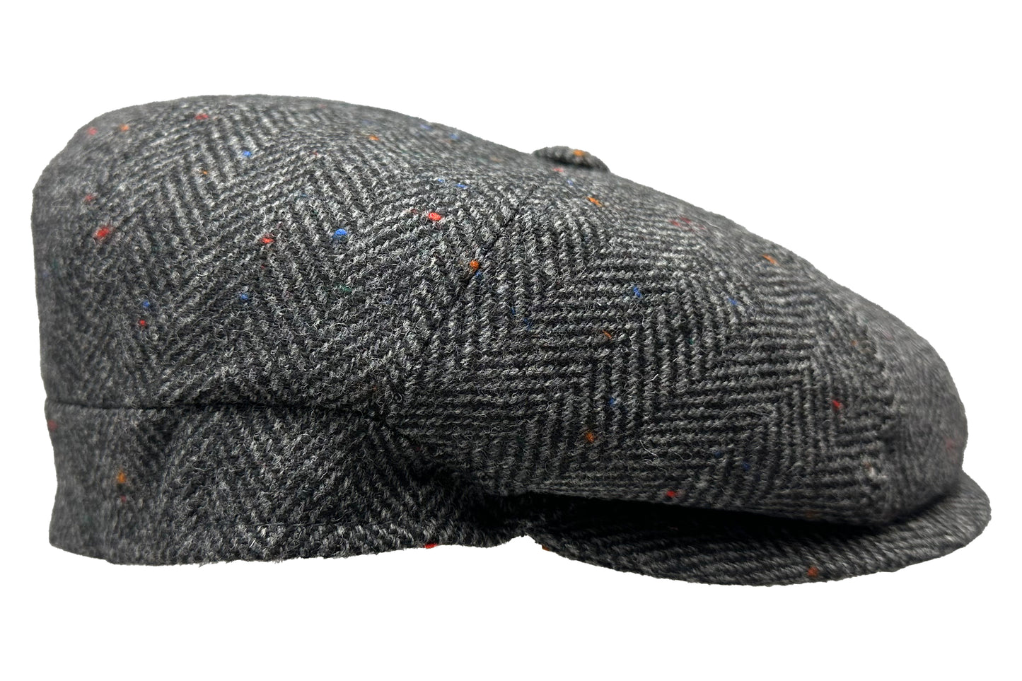 Fiebig 8-Panel Wool Herringbone Ballonmütze - Fischgrat-Muster - Anthrazit