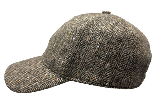 Fiebig Fischgrat Basecap - 100% Wolle - hinten geschlossen - Braun