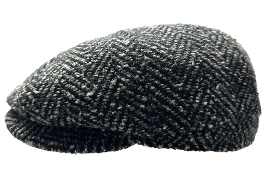Fiebig 8-Panel Wool Herringbone Ballonmütze - Fischgrat-Muster - Anthrazit