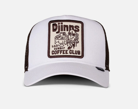 Djinns Baseball Cap Lazy Coffee Club White