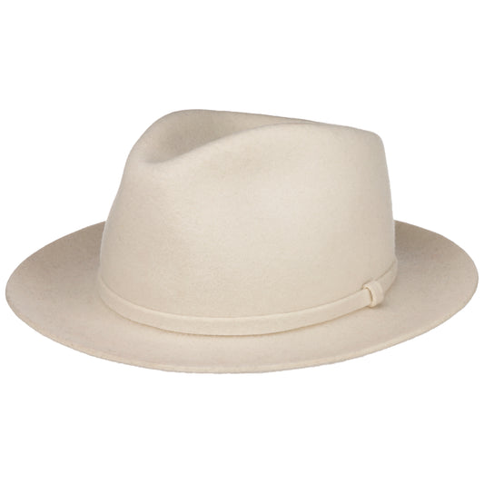 Stetson Undyed Wool Sustainable Fedora - Wollfilzhut - Knautschbar / Wasserfest - Weiss