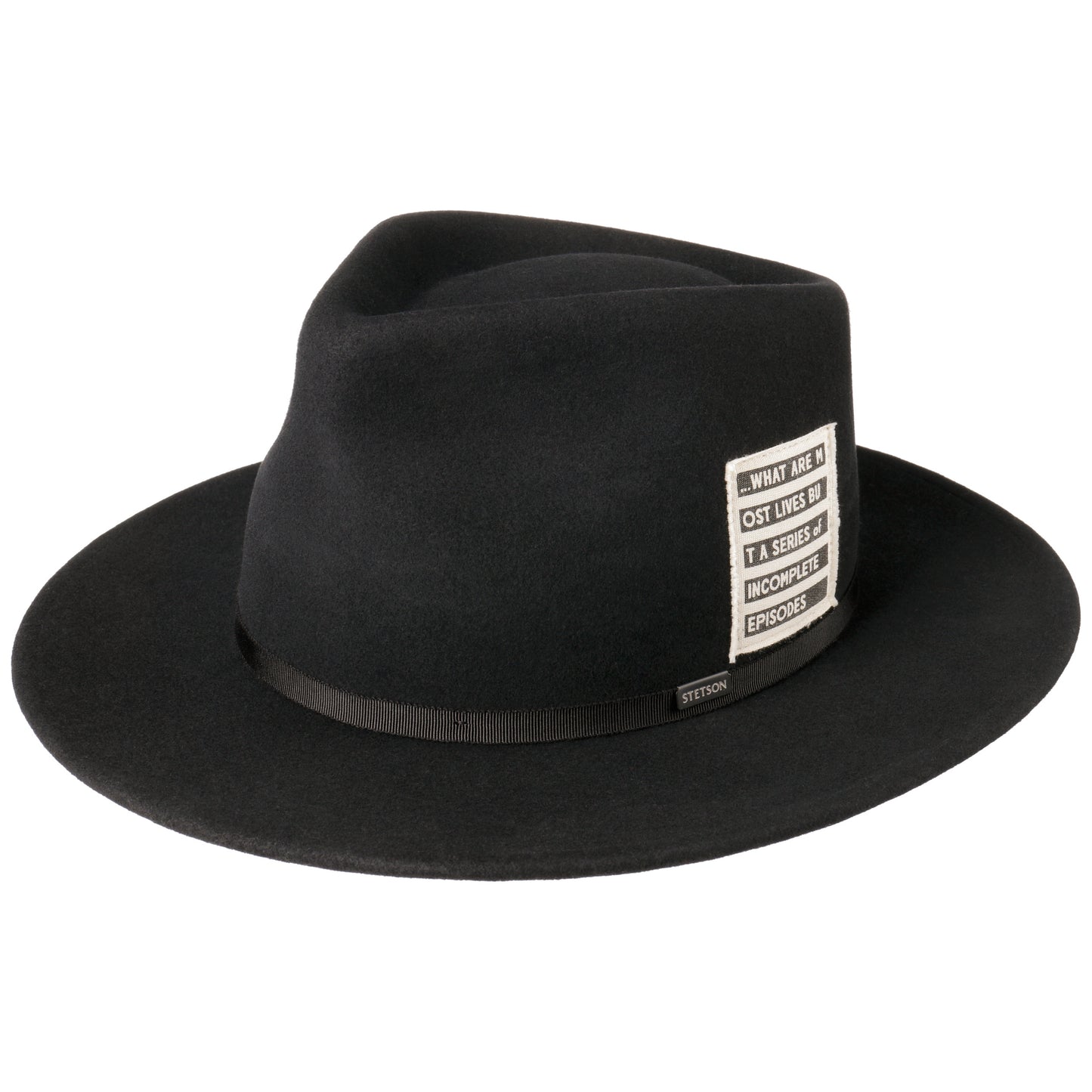 Stetson Wool Cashmere Fedora - mit Kaschmir - Knautschbar / Wasserfest - Schwarz