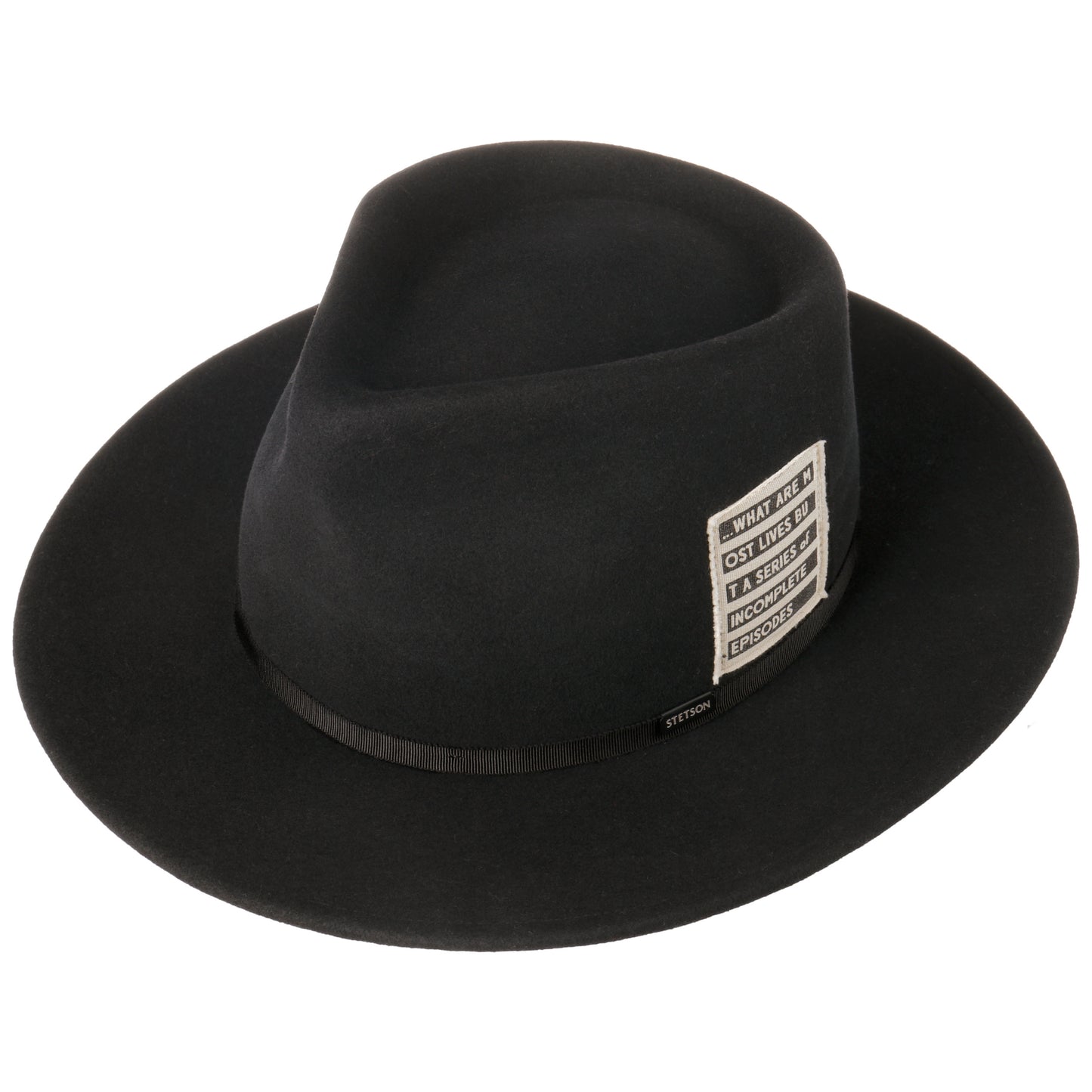 Stetson Wool Cashmere Fedora - mit Kaschmir - Knautschbar / Wasserfest - Schwarz