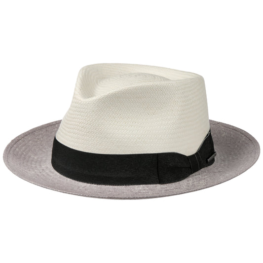 Stetson Salcova Panama Fedora - mit Hutband - 73 - Natur