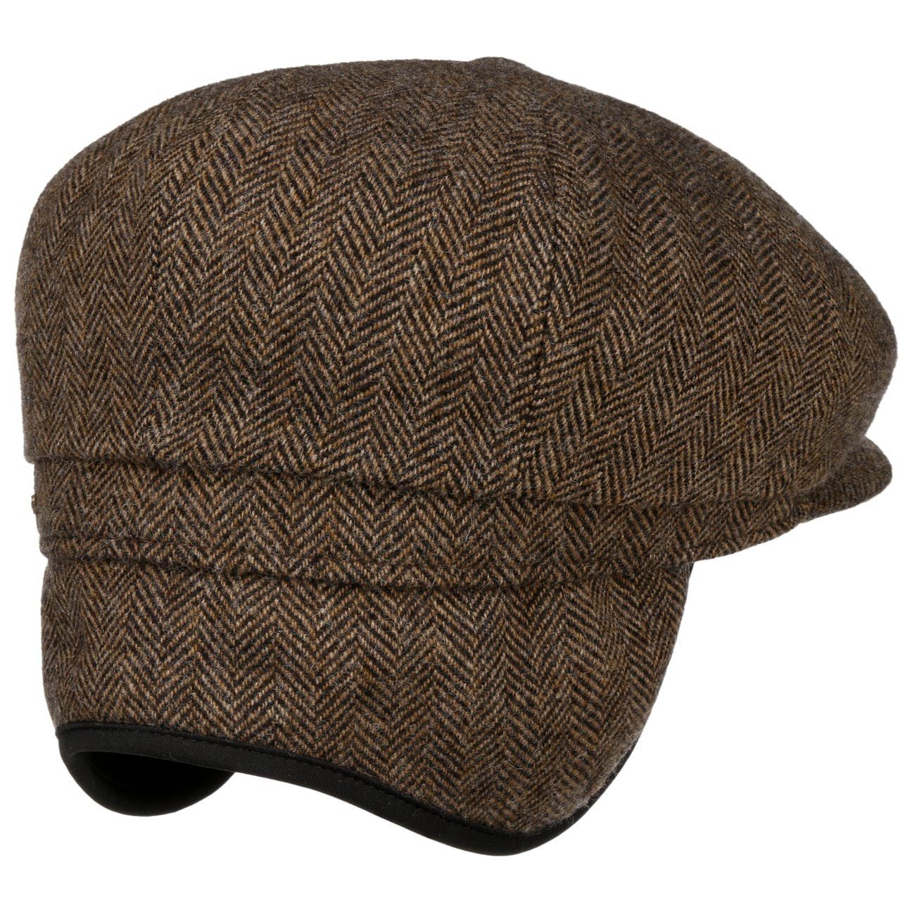 Stetson Hatteras Woolrich Earflaps - Fischgrat - Schirmmütze aus 100% Wolle - mit Ohrenklappen - 367 - Hellbraun