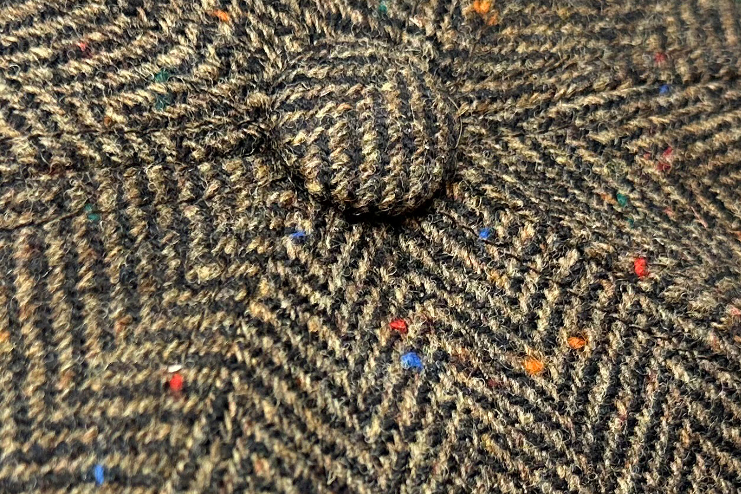 Fiebig 8-Panel Wool Herringbone Ballonmütze - Fischgrat-Muster - Braun
