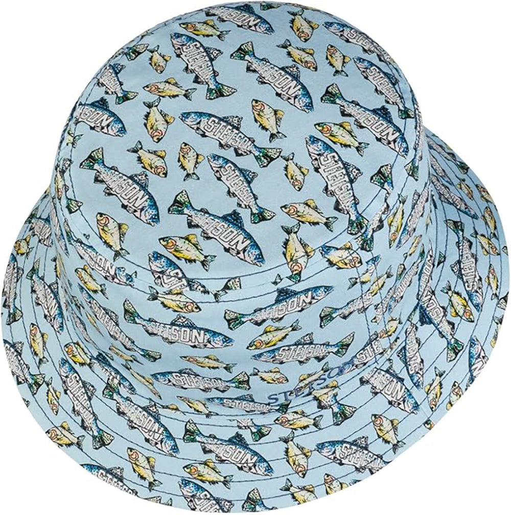 Stetson Allover 2-Sided FISH Bucket - Anglerhut - Hellblau