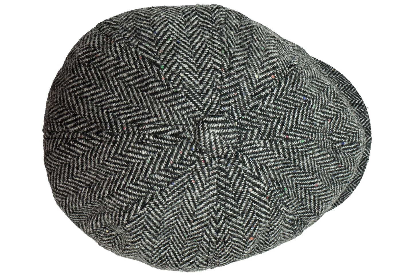 Fiebig 8-Panel Wool Herringbone Ballonmütze - Fischgrat-Muster - Grau