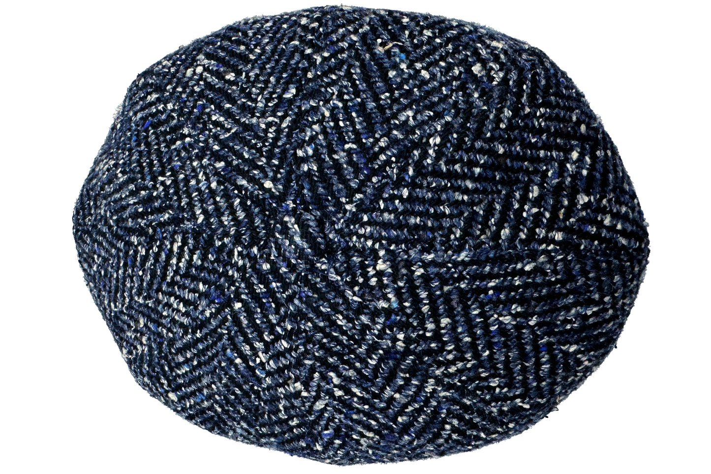 Fiebig 8-Panel Wool Herringbone Ballonmütze - Fischgrat-Muster - Marineblau