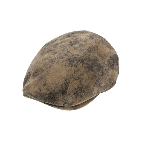 Fiebig Leder Flatcap - Schiebermütze - Pigskin - Braun