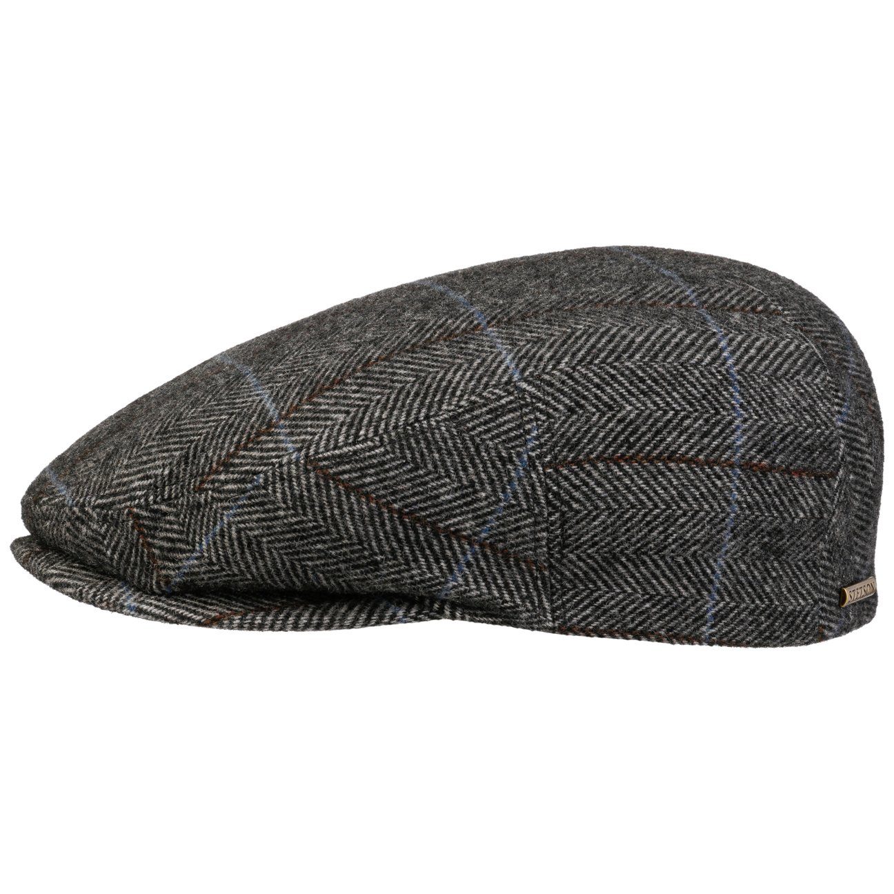 Stetson Kent Color Lined Driver Cap - mit Ohrenklappen - Cap aus  Wolle - Grau / Schwarz