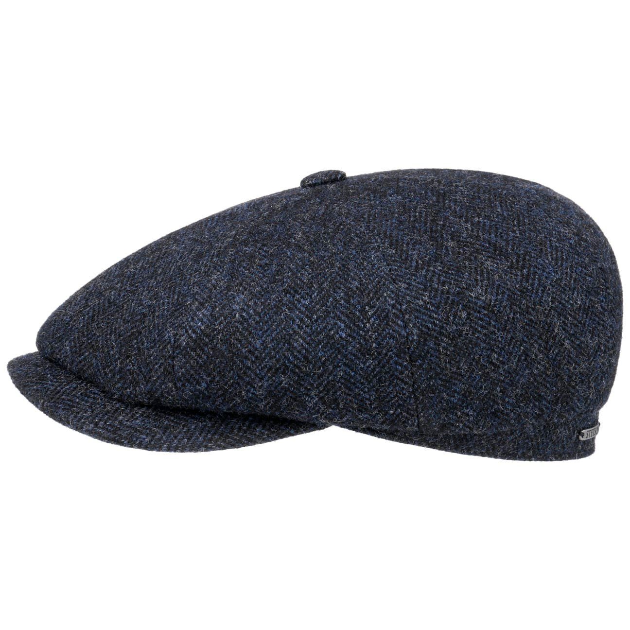Stetson Hatteras Woolrich - Fischgrat - Schirmmütze aus 100% Wolle - 321 - Dunkelblau