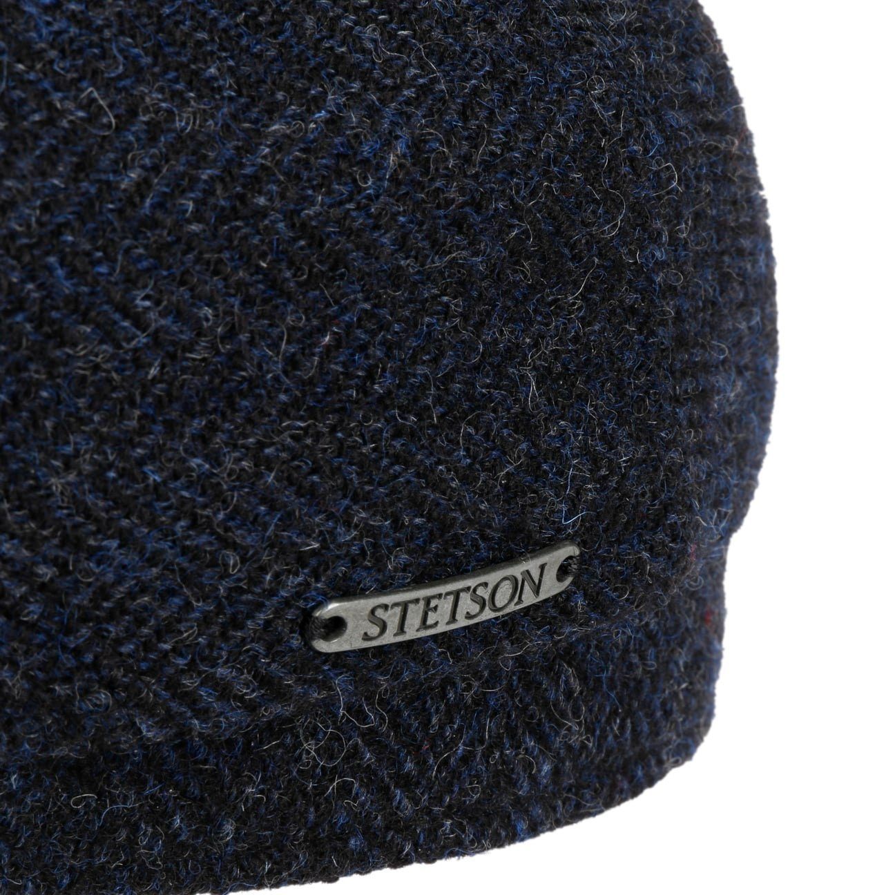 Stetson Belfast Woolrich Driver Cap - Fischgrat - Cap aus 100% Wolle - 321 - Dunkelblau