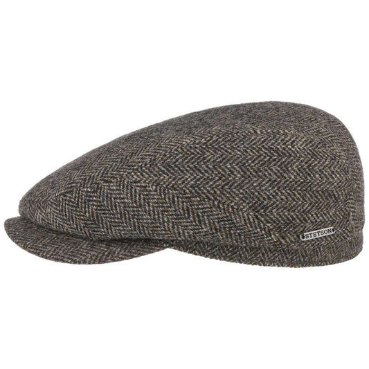 Stetson Belfast Woolrich Driver Cap - Fischgrat - Cap aus 100% Wolle - 333 - Hellbraun