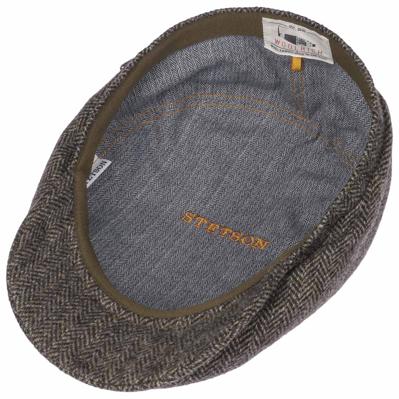 Stetson Belfast Woolrich Driver Cap - Fischgrat - Cap aus 100% Wolle - 333 - Hellbraun
