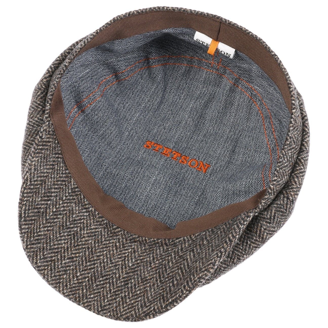 Stetson Hatteras Woolrich - Fischgrat - Schirmmütze aus 100% Wolle - 333 - Hellbraun