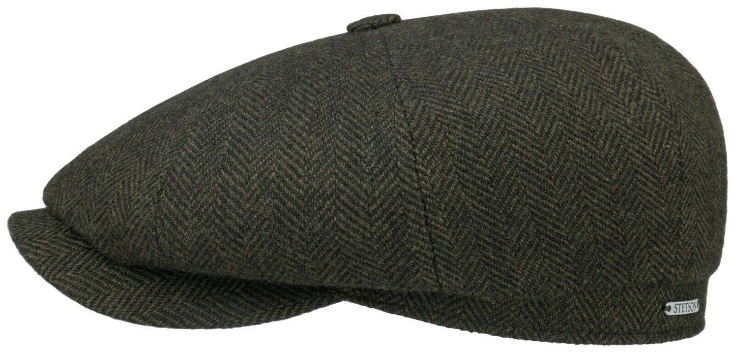 Stetson Hatteras Woolrich - Fischgrat - Schirmmütze aus 100% Wolle - 351 - Dunkelgrün