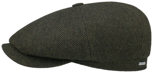Stetson Hatteras Woolrich - Fischgrat - Schirmmütze aus 100% Wolle - 351 - Dunkelgrün