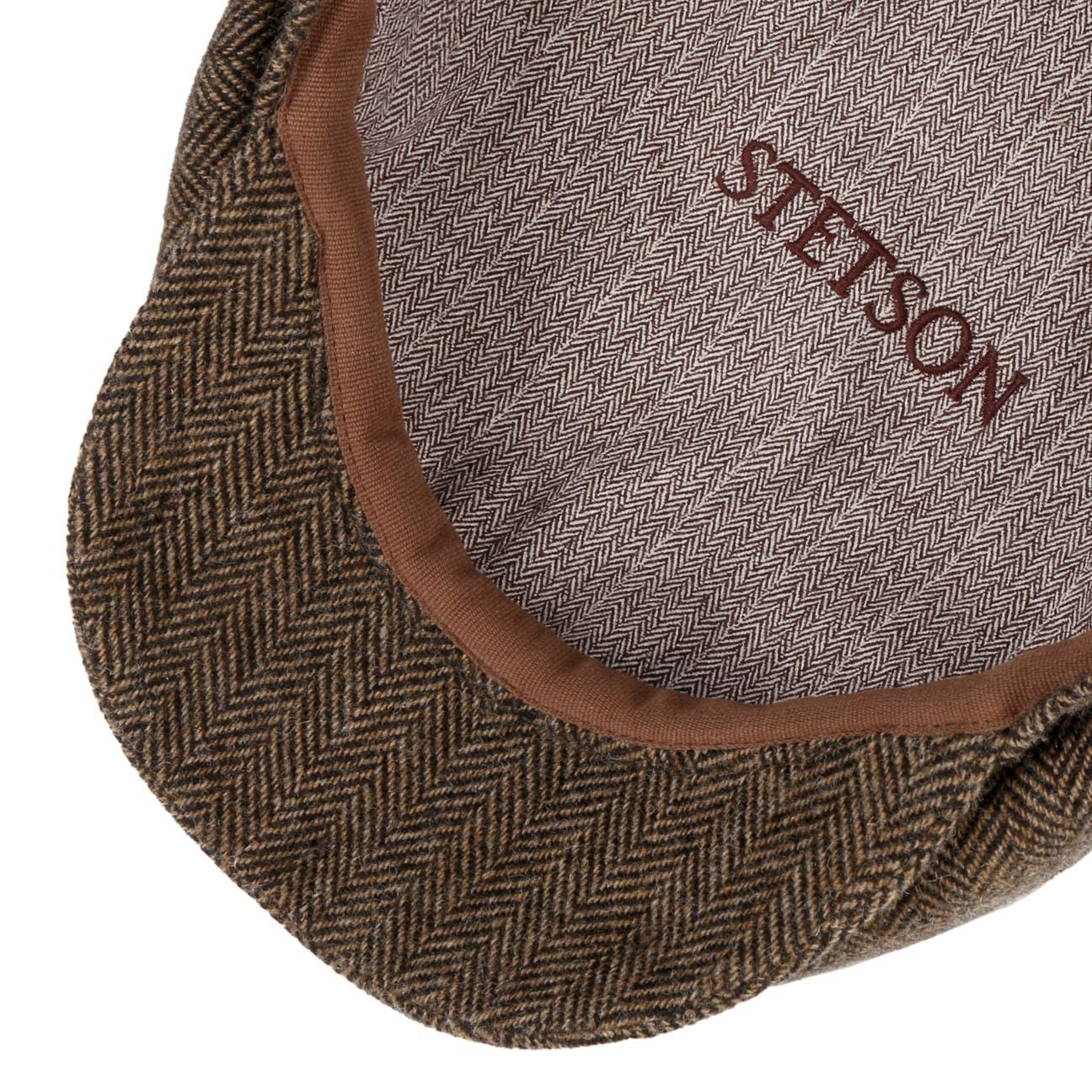 Stetson Hatteras Woolrich - Fischgrat - Schirmmütze aus 100% Wolle - 367 - Braun