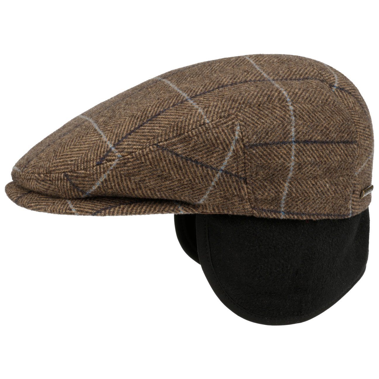 Stetson Kent Color Lined Driver Cap - mit Ohrenklappen - Cap aus  Wolle - Beige-Braun