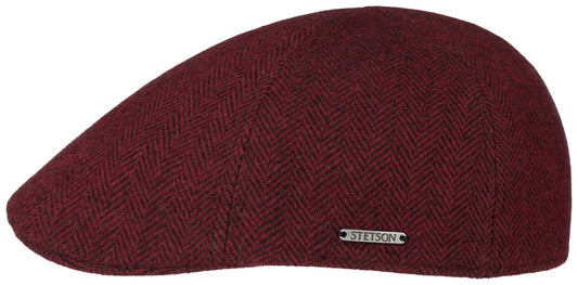 Stetson Texas Woolrich Duck Cap - Fischgrat - Cap aus 100% Wolle - 381 - Rot