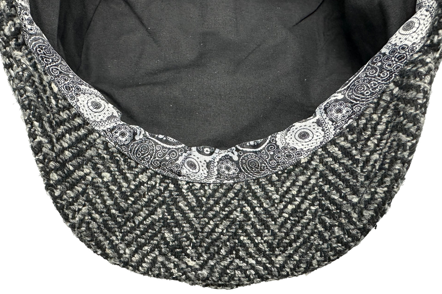 Fiebig 8-Panel Wool Herringbone Ballonmütze - Fischgrat-Muster - Anthrazit