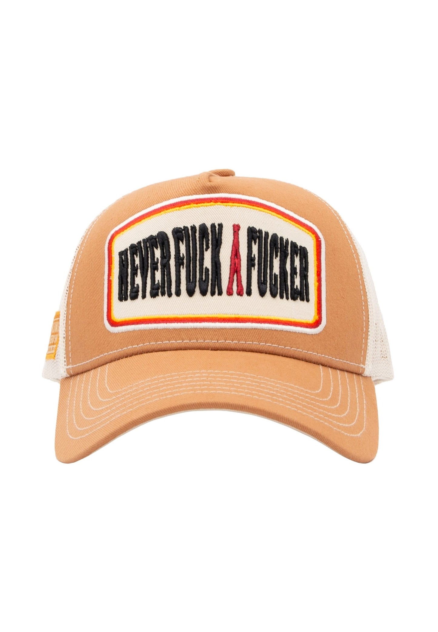King Kerosin Trucker Cap "Never fuck a Fucker" - Braun